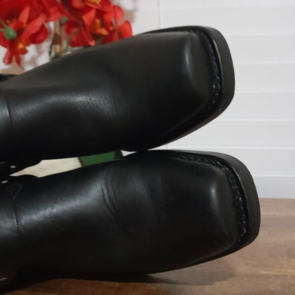 Frye U.S.A Made 12R Women's Harness Biker Boots Black Leather Sz 9.5M - Picture 7 of 15